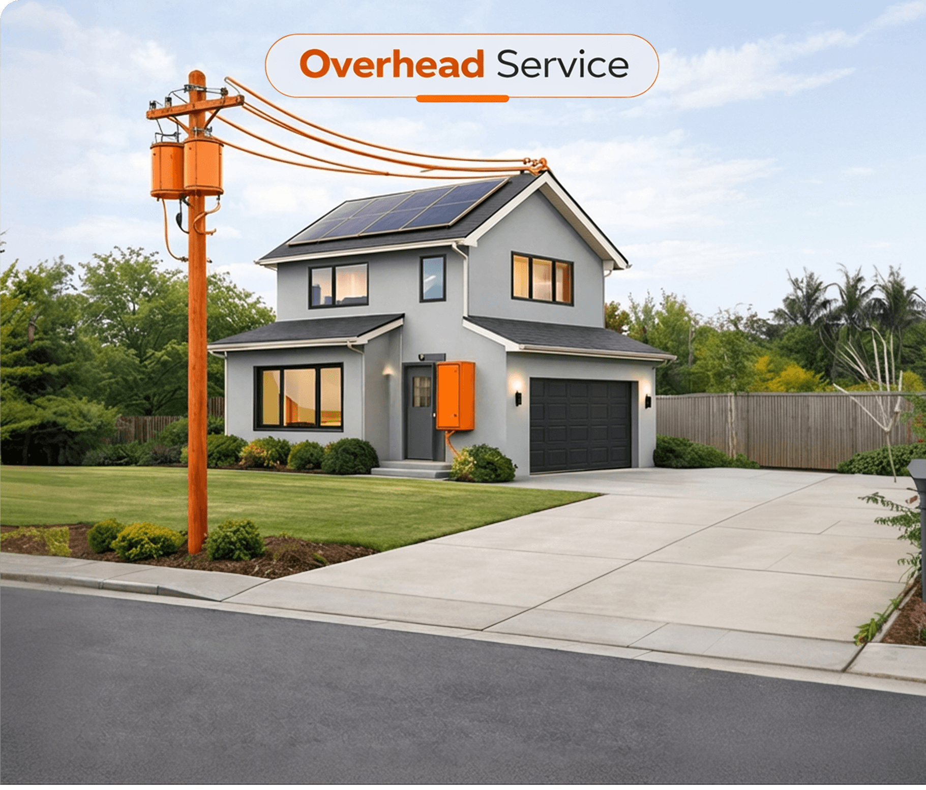 Overhead electrical service example