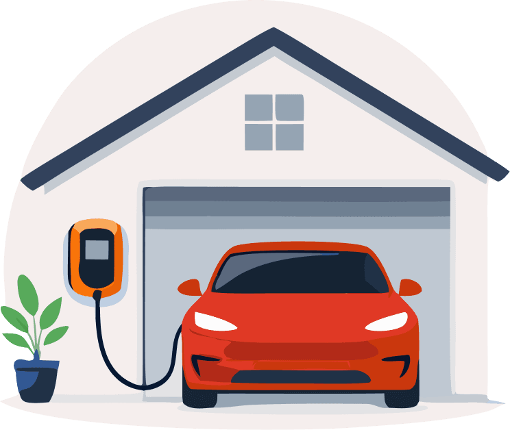 EV charging in home garage