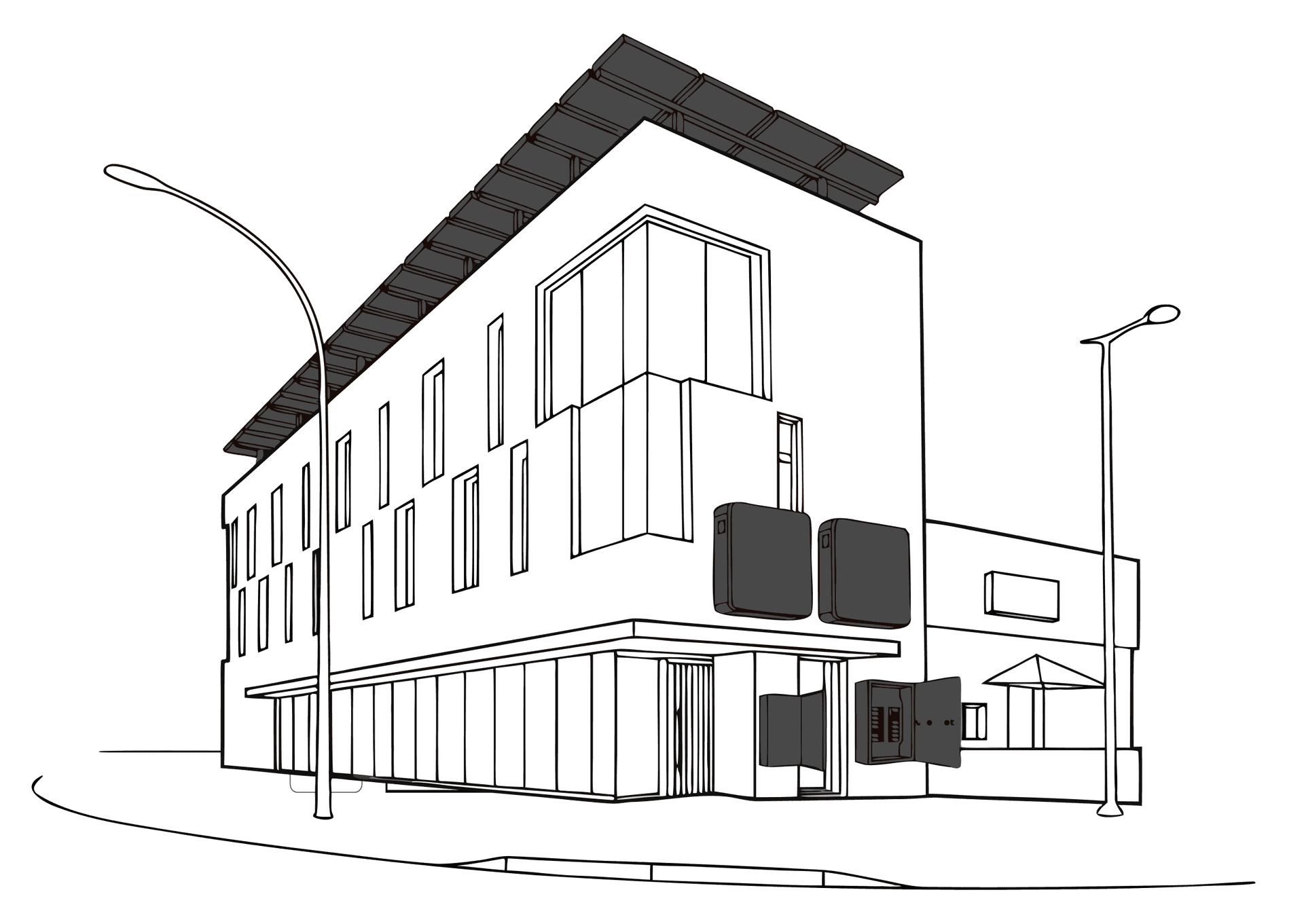 Commercial building illustration